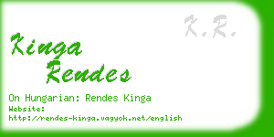 kinga rendes business card